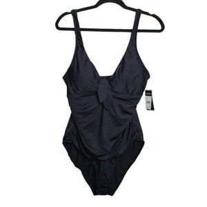 Lauren Ralph Lauren Black One Piece Swimsuit Swimwear New With Tags Size 16